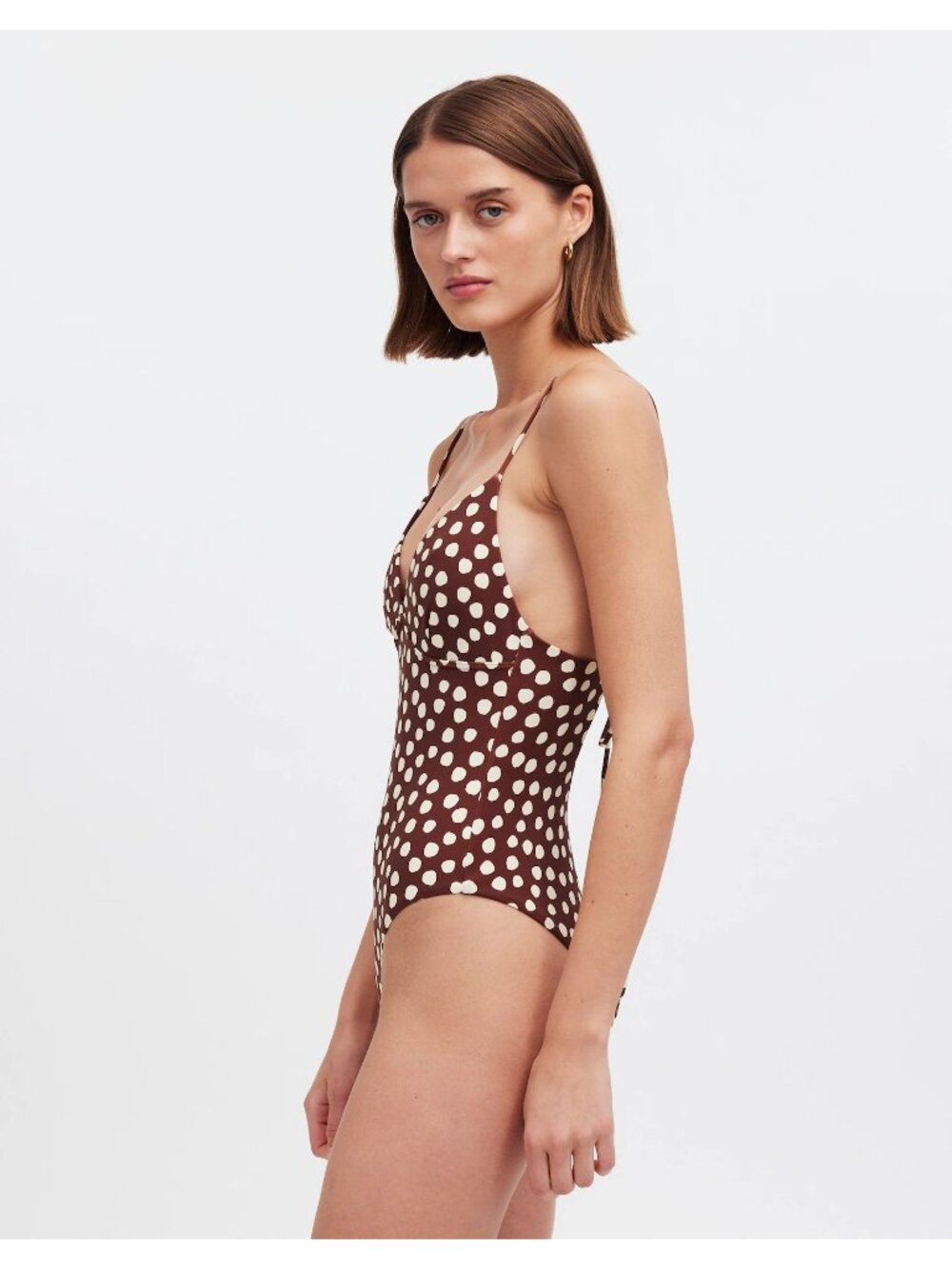 Zulu & Zephyr One-Piece Swimsuit Currant Spot Brown Polka Dot Women’s Size 2 NWT - Picture 6 of 16